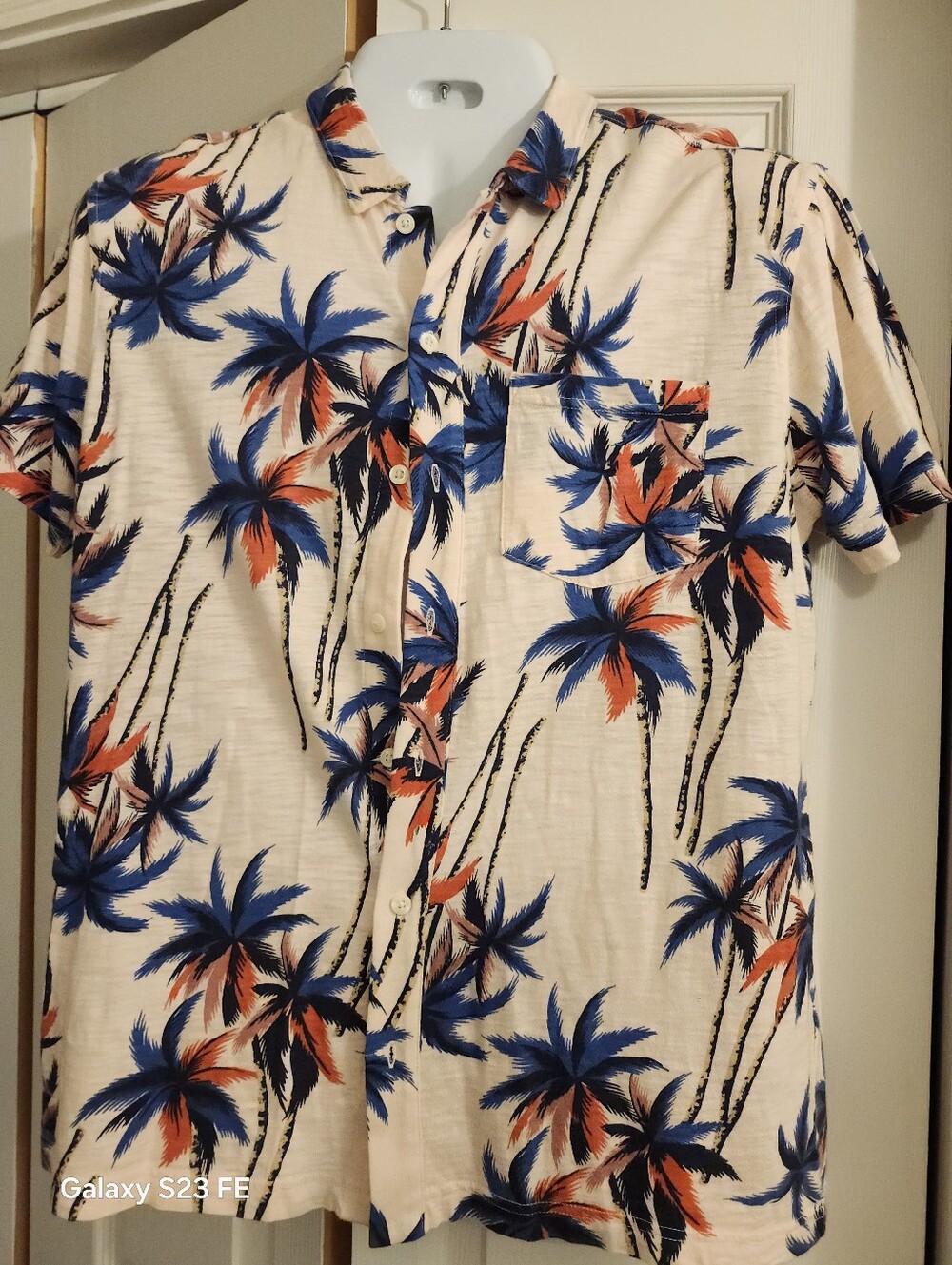 New Men's Banana Republic Tropical Palm-Print Short-Sleeve Shirt M